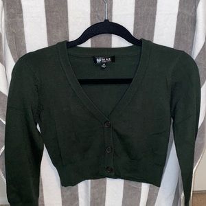 Emerald Green Cropped Cardigan